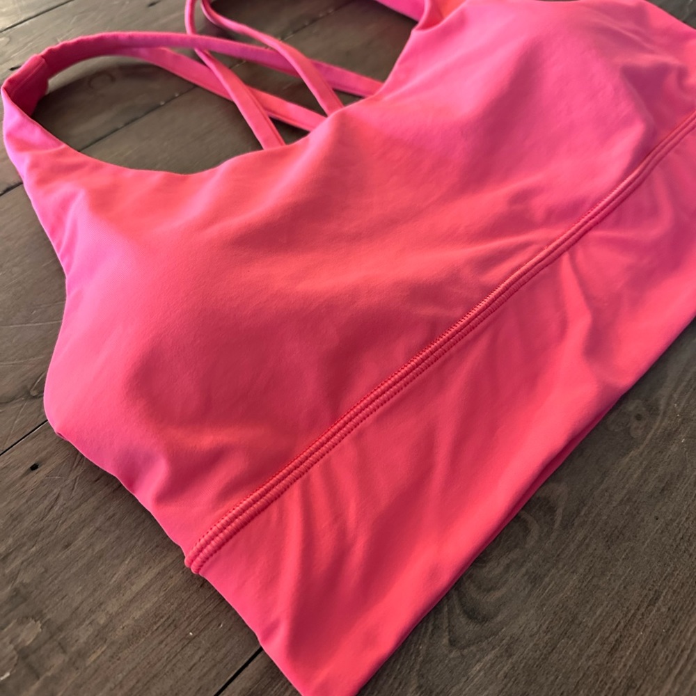 Lululemon Energy Longline Bra size 10, color is lip gloss.